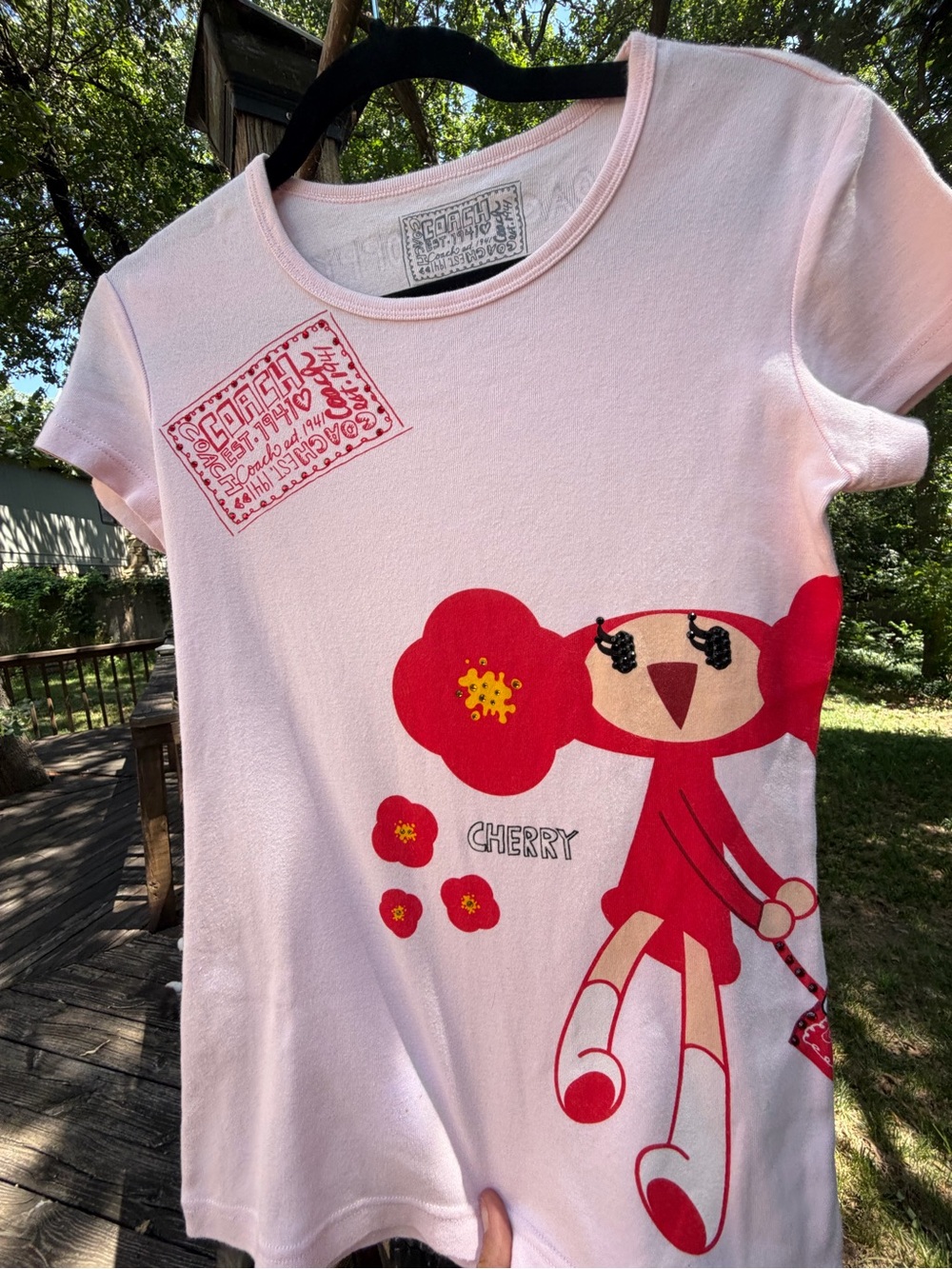 Coach  Poppy Chan  CHERRY T-shirt NWOT